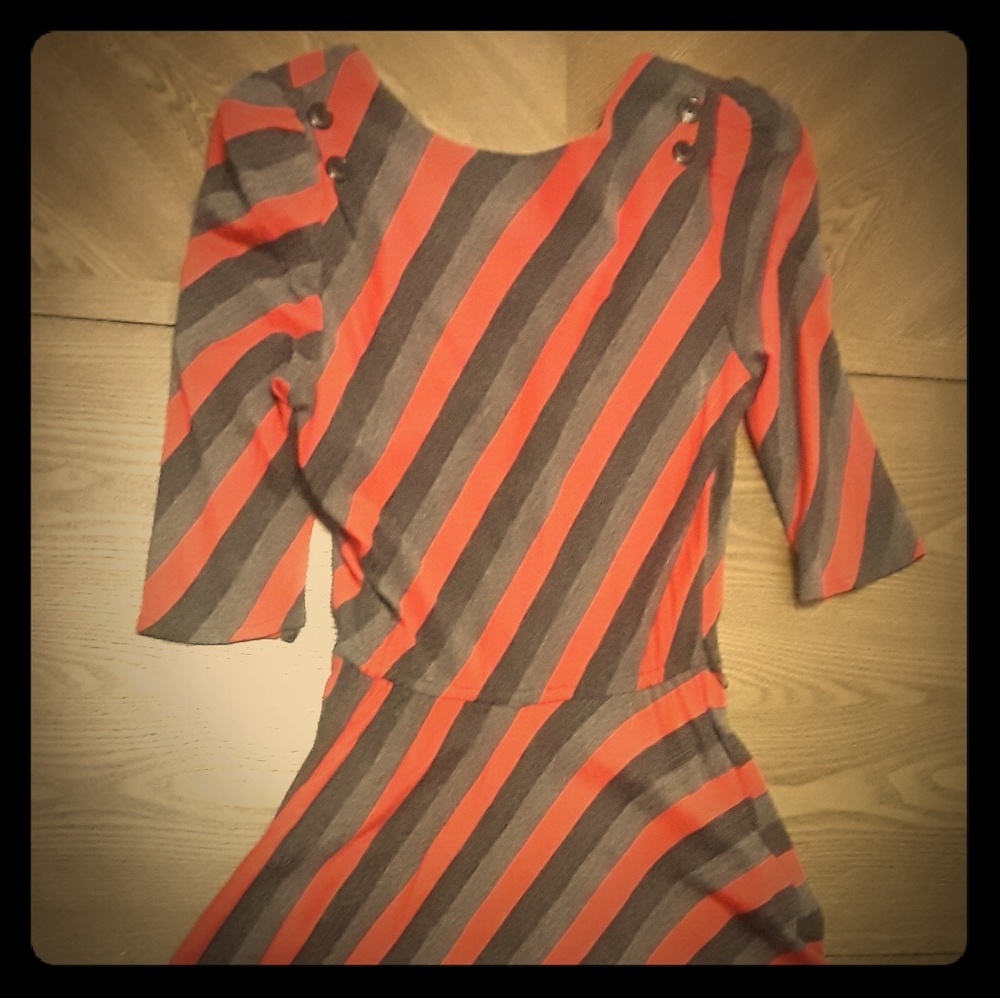 Red and Gray Vintage Dress Size S